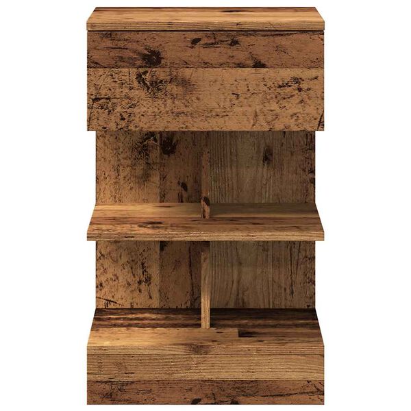 vidaXL Table de chevet vieux bois 40x35x65 cm bois d'ingénierie