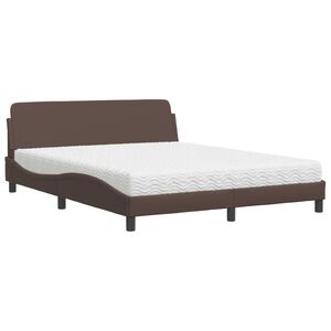 vidaXL Lit avec matelas Dover marron 160x200 cm similicuir