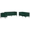 vidaXL Ensemble de canap&eacute; Chesterfield et traversins 3 pcs vert fonc&eacute;