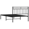 vidaXL Cadre de lit métal sans matelas avec tête de lit noir 100x200cm
