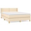 vidaXL Sommier &agrave; lattes de lit avec matelas Cr&egrave;me 140x200 cm Tissu