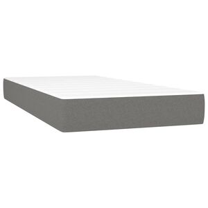 vidaXL Matelas de lit &agrave; ressorts ensach&eacute;s fermet&eacute; moyenne Gris fonc&eacute; 90x200x20cm Tissu