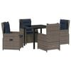 vidaXL Ensemble de salle &agrave; manger pour jardin 5 pcs Gris Poly rotin