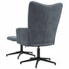 vidaXL Chaise de relaxation avec tabouret Gris fonc&eacute; Velours