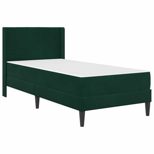 vidaXL Cadre de lit avec matelas Vert fonc&eacute; 100 x 200 cm Velours
