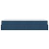 vidaXL Cadre de lit avec matelas avec matelas 2 pcs Bleu tissu