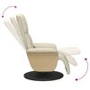 vidaXL Fauteuil inclinable de massage et repose-pieds cr&egrave;me similicuir