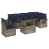 vidaXL Ensemble de canap&eacute; de jardin 7 pcs avec coussins gris r&eacute;sine tress&eacute;e
