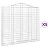 vidaXL Paniers à gabions arqués 5 pcs 200x30x180/200 cm Fer galvanisé