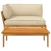 vidaXL Ensemble de Canap&eacute;s Uni 2 pcs Beige Bois d'Acacia Massif