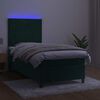 vidaXL Sommier &agrave; lattes de lit avec matelas LED Vert fonc&eacute; 100x200 cm