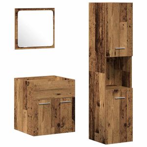 vidaXL Ensemble de mobilier de salle de bain 4 pc Bois Ancien