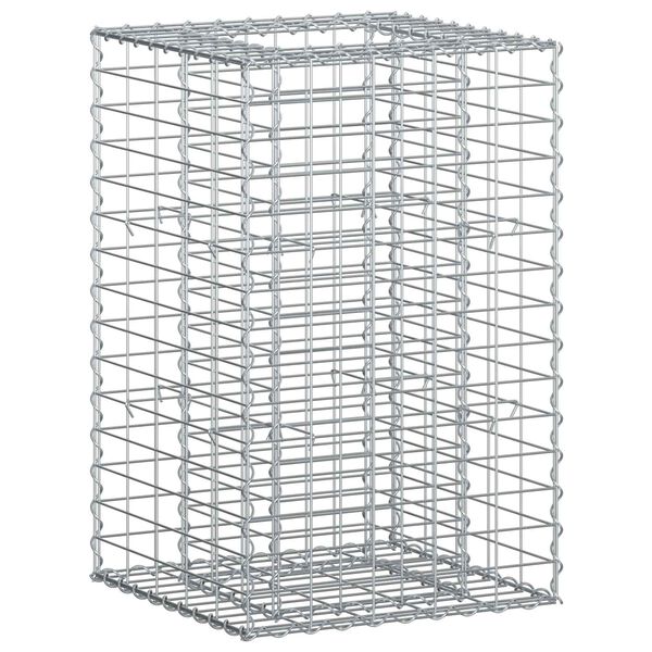 vidaXL Lit sur&eacute;lev&eacute; gabion Argent&eacute; 50 x 50 x 80 cm Acier galvanis&eacute;