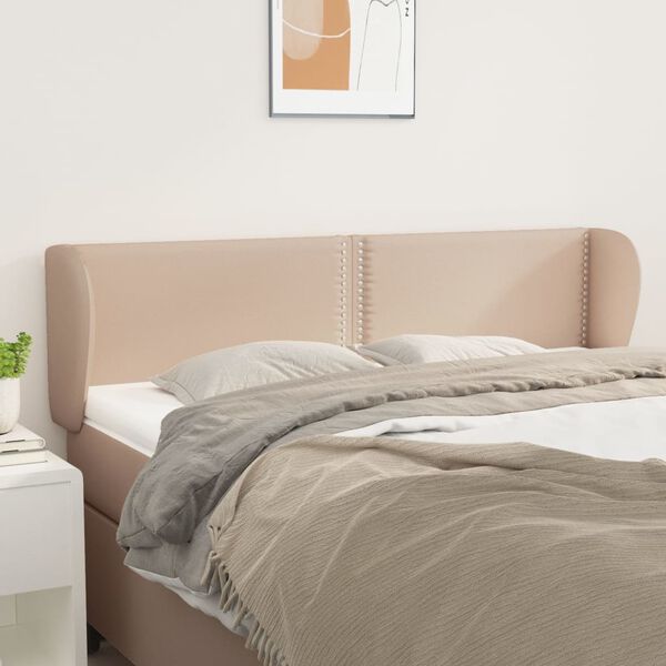 vidaXL T&ecirc;te de lit avec oreilles Cappuccino 147x23x78/88 cm Similicuir