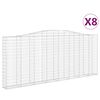 vidaXL Paniers à gabions arqués 8 pcs 400x30x160/180 cm Fer galvanisé