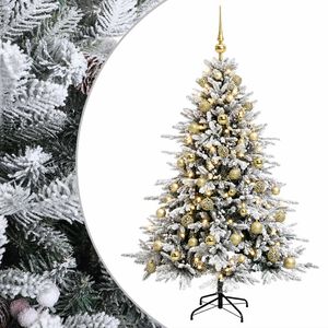 vidaXL Sapin de No&euml;l artificiel avec boules 120 cm 150 LED Blanc chaud