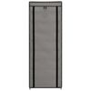 vidaXL Armoire à chaussures avec housse Gris 57x29x162 cm Tissu