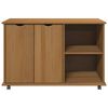 vidaXL Cabinet roulant avec roue Marron miel 100 x 39 x 65,5 cm
