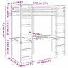 vidaXL Cadre de lit mezzanine Blanc 90 x 190 cm Pin massif