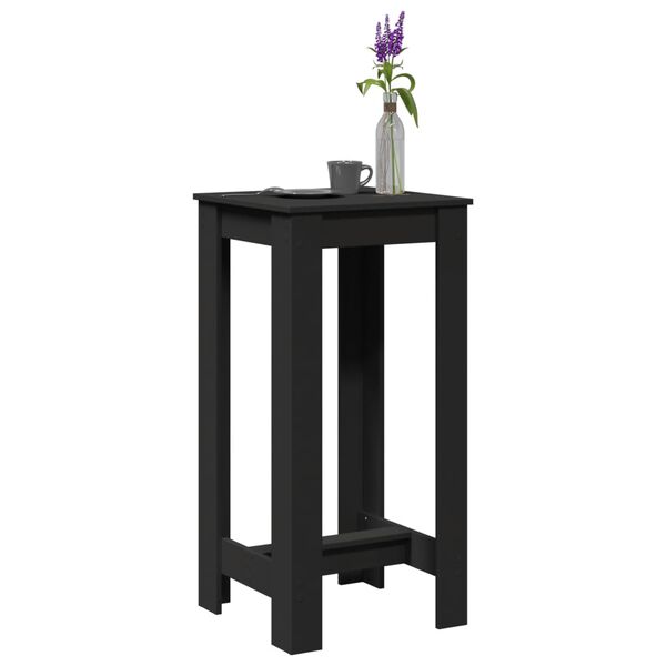 vidaXL Table de bar noir 51x50x103,5 cm bois d'ingénierie