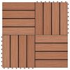 vidaXL Carreau de terrasse 11 pcs Marron Clair 30 x 30 cm WPC
