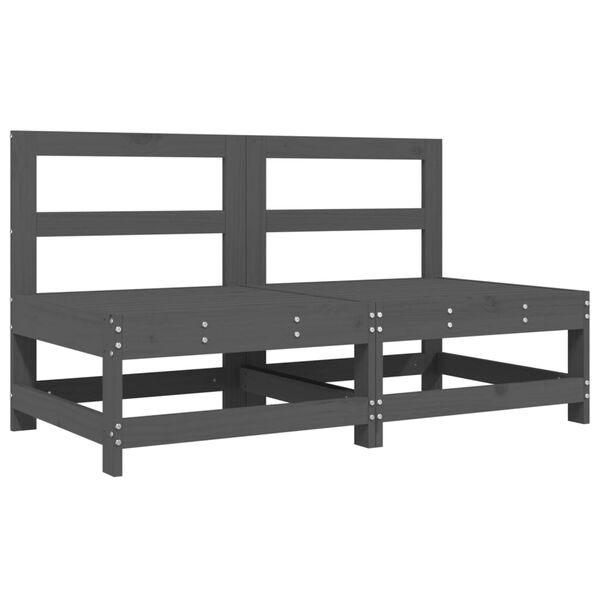 vidaXL Salon de jardin 6 pcs Gris Bois de pin massif