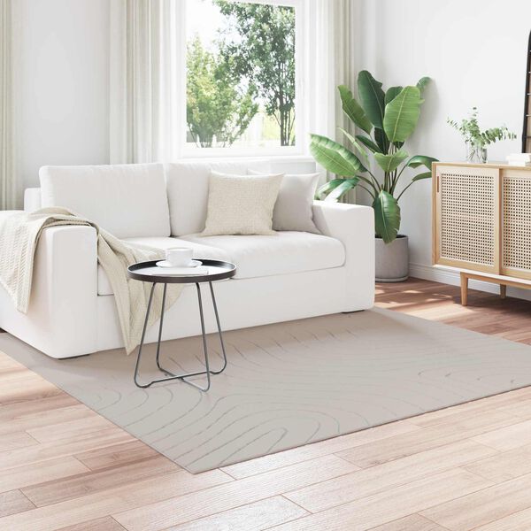vidaXL Tapis de surface Carr&eacute; PALMERAS Cr&egrave;me 200 x 200 cm Polyester