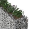 vidaXL Lit sur&eacute;lev&eacute; gabion 3 pcs Argent&eacute; 250 x 50 x 150 cm