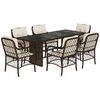 vidaXL Ensemble &agrave; manger de jardin et coussins 7 pcs marron rotin