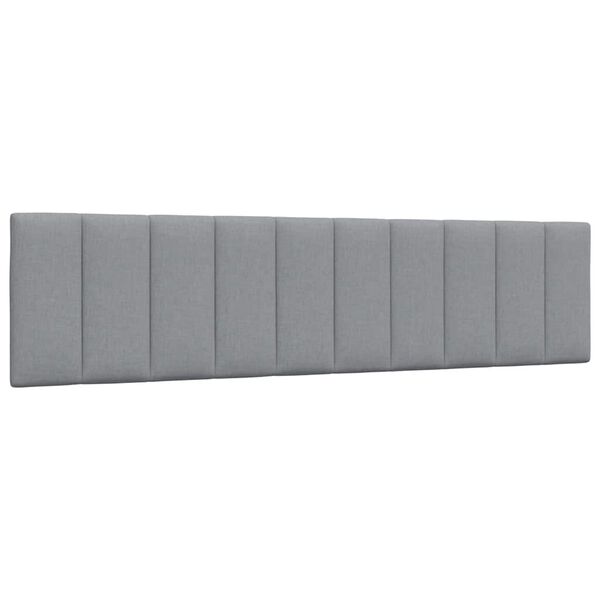 vidaXL Coussin de t&ecirc;te de lit Hanko gris clair 200 cm tissu