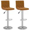 vidaXL Tabourets de bar lot de 2 marron velours