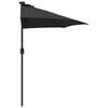 vidaXL Parasol de jardin Noir 294 x 150 x 224 cm Polyester et Acier