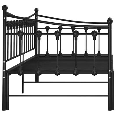 Cadre De Canapé-lit Extensible | Canapé Convertible Banquette Noir Metal 90x200cm