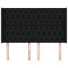 vidaXL Tête de lit avec oreilles Noir 147x16x118/128 cm Tissu
