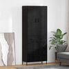 vidaXL Haut Armoire Ch&ecirc;ne noir 69,5 x 34 x 180 cm Bois d'ing&eacute;nierie