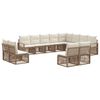 vidaXL Ensemble de canap&eacute; de jardin 12 pc Beige polyrotin