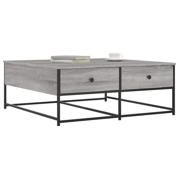 vidaXL Table basse sonoma gris 100x99x40 cm bois d'ing&eacute;nierie
