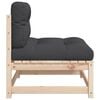 vidaXL Canapés de jardin sans accoudoirs coussins 2pcs bois massif pin