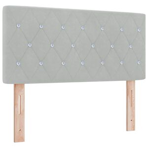 vidaXL T&ecirc;te de lit LED avec t&ecirc;te de lit Gris clair 90 cm Polyester