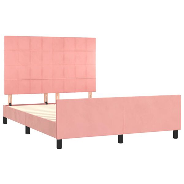 vidaXL Cadre de lit sans matelas rose 140x200 cm velours