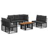 vidaXL Ensemble de canap&eacute; de jardin 8 pc Noir et Gris fonc&eacute; polyrotin