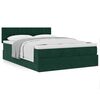 vidaXL Cadre de lit ottoman avec matelas vert fonc&eacute; 140x190 cm velours