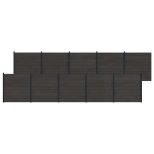 vidaXL Panneau de cl&ocirc;ture 10 pcs WPC et Aluminium Noir