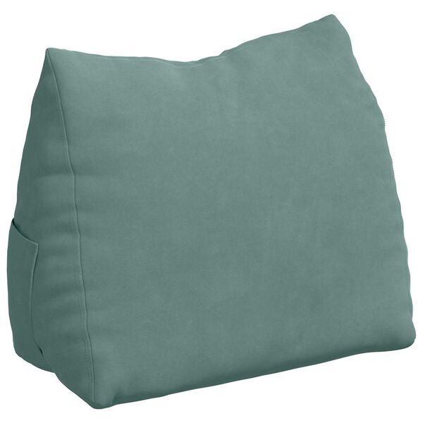 vidaXL Coussin de Dos Vert Mer 45 x 20 x 35 cm Tissu en velours c&ocirc;tel&eacute;