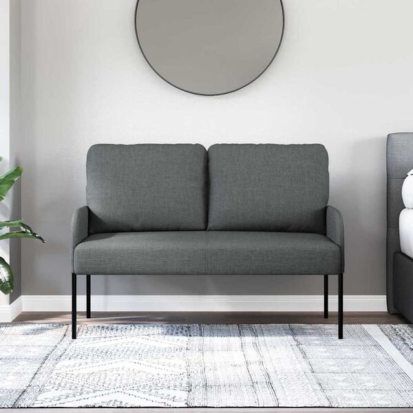 vidaXL Canap&eacute;s avec coussin 110cm Gris fonc&eacute; Contreplaqu&eacute;