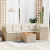 vidaXL Salon de jardin avec coussins 6 pcs beige r&eacute;sine tress&eacute;e