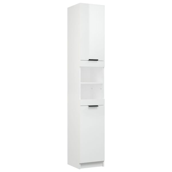 vidaXL Armoire de salle de bain blanc brillant 32x34x188,5 cm