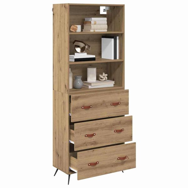 vidaXL Haut Armoire avec tiroir Ch&ecirc;ne artisanal 69,5 x 34 x 180 cm