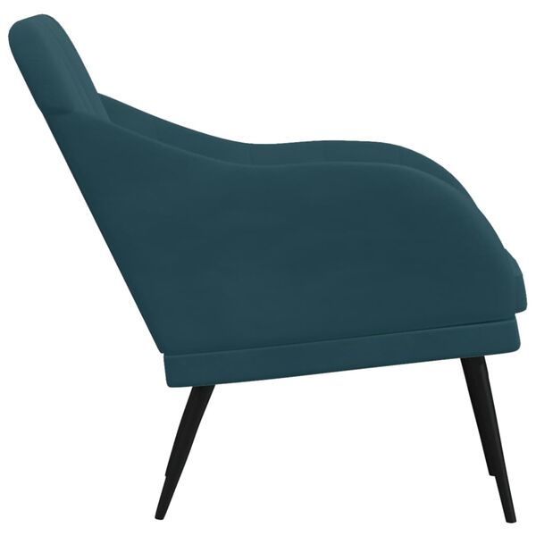 vidaXL Fauteuil Bleu 63x76x80 cm Velours