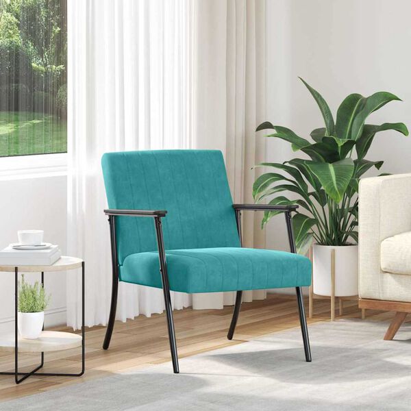 vidaXL fauteuil Turquoise 59 x 75 x 78 cm Velours